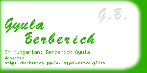 gyula berberich business card